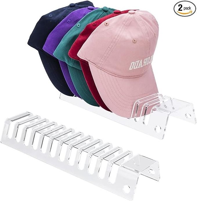 Hat Stand for Baseball Caps Display and Organizer Acrylic Hat Holder for Bedroom Closet Acrylic Hat storage Rack