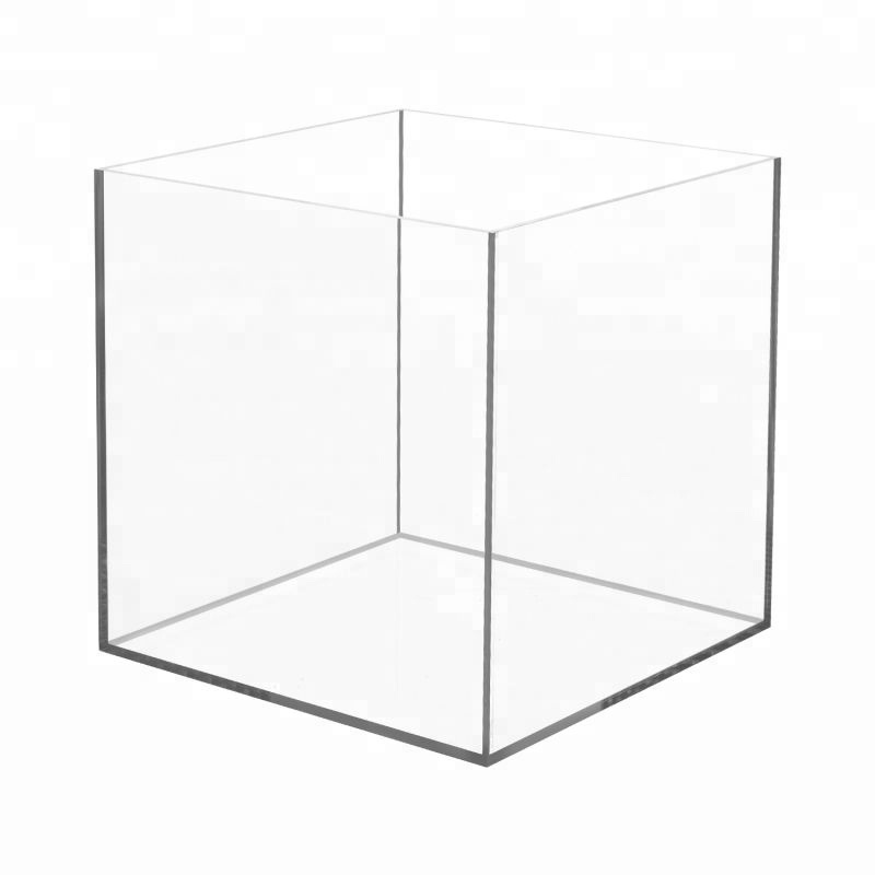 8x8x8 inch clear plexiglass 5-sided acrylic display cube boxes