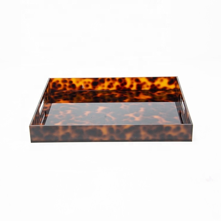 High End Marble Acrylic Serving Tray With Hawksbill Turtle Color