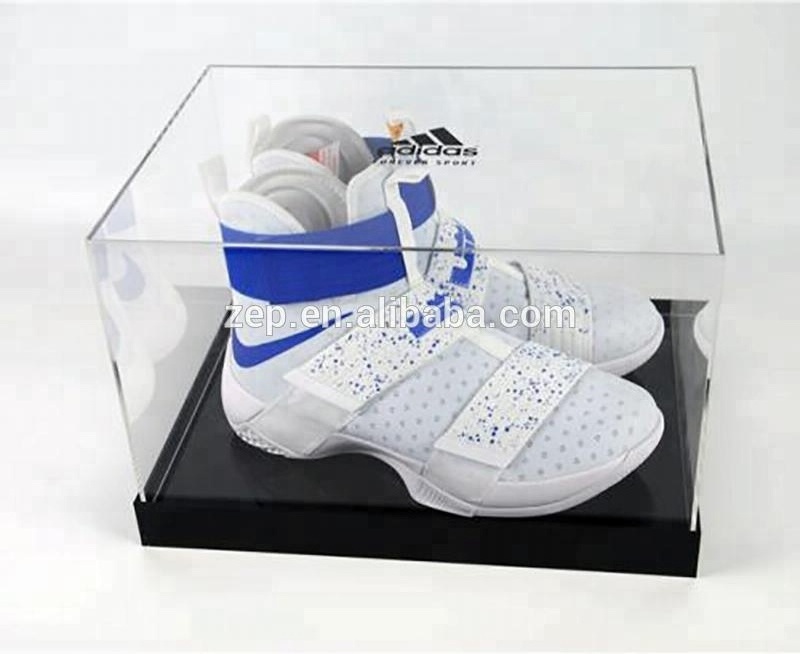 Luxury Sneaker Shoe Box Acrylic Display Case With Mirror Base Stackable