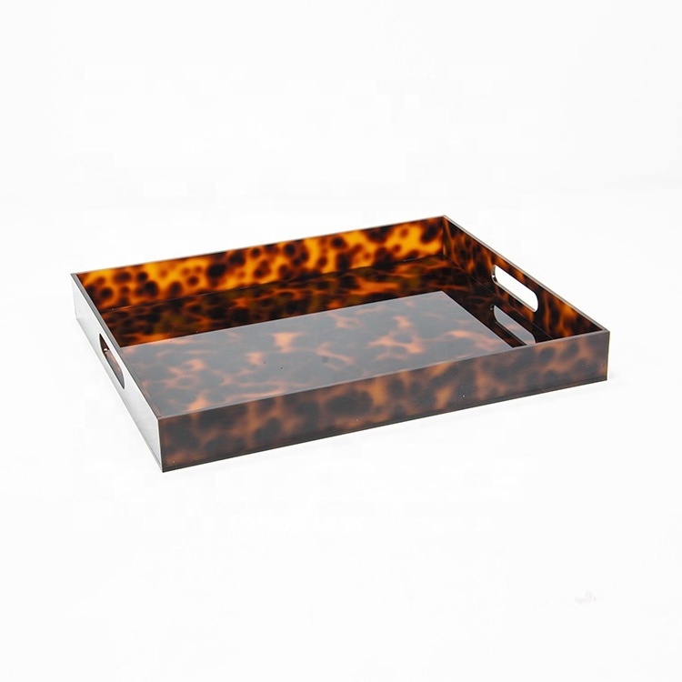 High End Marble Acrylic Serving Tray With Hawksbill Turtle Color