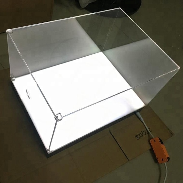 Giant Clear Plastic Shoe Box With LED Wholesale Acrylic Sneaker Display