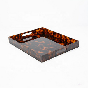 High End Marble Acrylic Serving Tray With Hawksbill Turtle Color