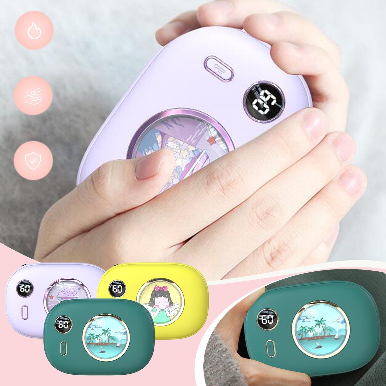 Usb Two-in-one Control Warm Baby Charging Hand Warmer Rechargeable Electric Heater Charging Mini Warm Gift Stove Hand Warmers