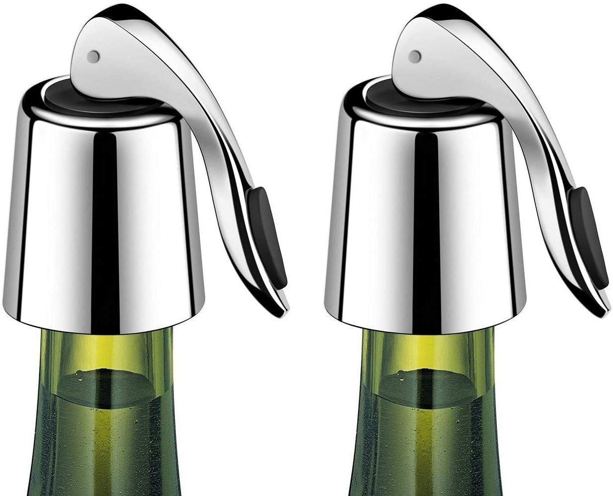 Wine Bottle Stopper Stainless Steel Reusable Wine Saver Bottle Sealer Toppers Stopper Reusable Wine Cork Stopper