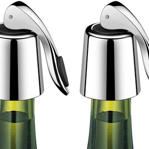 Wine Bottle Stopper Stainless Steel Reusable Wine Saver Bottle Sealer Toppers Stopper Reusable Wine Cork Stopper