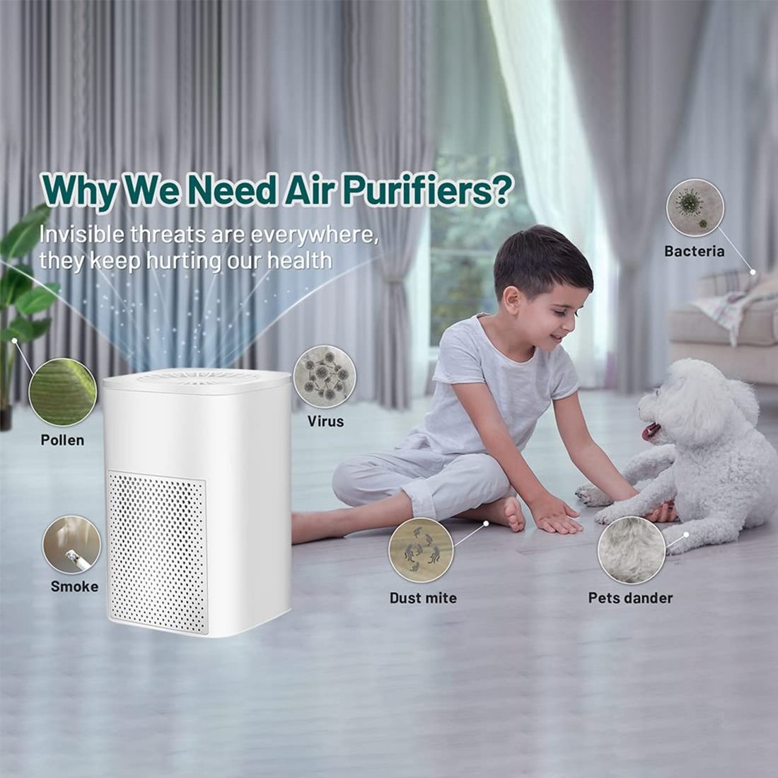 China Wholesale Household Portable Air Purifier Factory Usb Rechargeable Desktop Car Portable Air Purifier