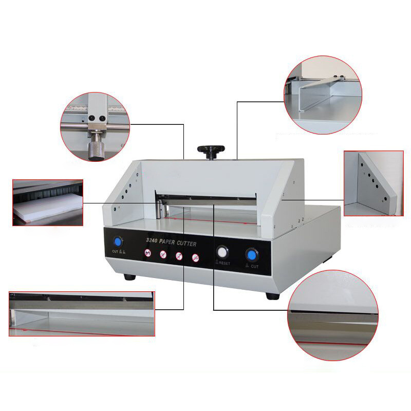 330mm Precision Heavy Duty Paper Cutting Machine Automatic A4 Guillotine Desktop Electric Paper Cutters for Thick Cutting