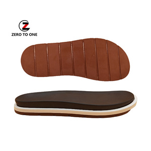 New Design Men's Beach Double Sandals Outsole TPR Bottom Polyurethane Flat Pu Material Women Slipper Sole