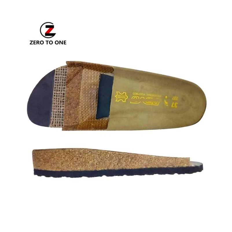 Mens Ladies Children Custom Slippers Wedge Print Pure Cork Shoes Leather Sheet Cork Materials