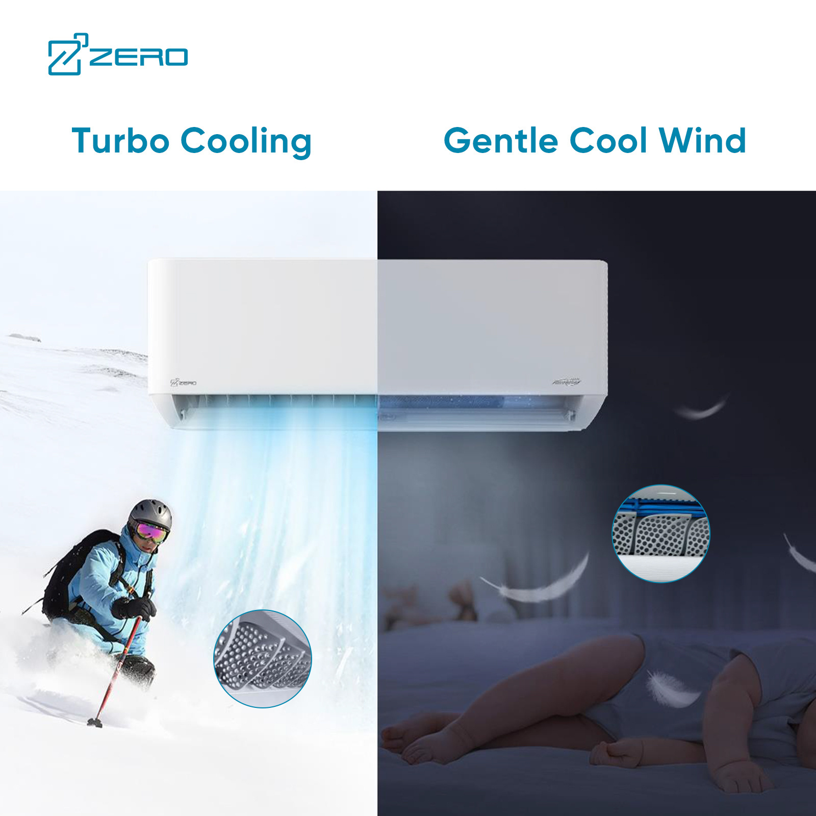 ZERO Z-MAX 60Hz Mini Split Air Conditioner And Heater 9000 18000 BTU Air Conditioner Split System Air Conditioners