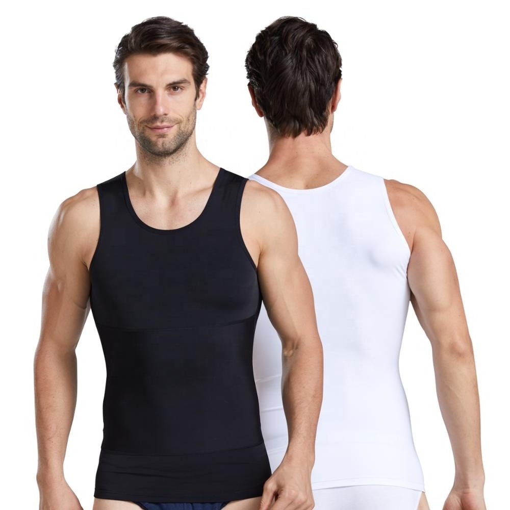 ZEROBODYS W012 Dropshipping Slimming Bodyshaper Vest Shapers Undershirts Mens Compression Shirt to Hide Gynecomastia Moo