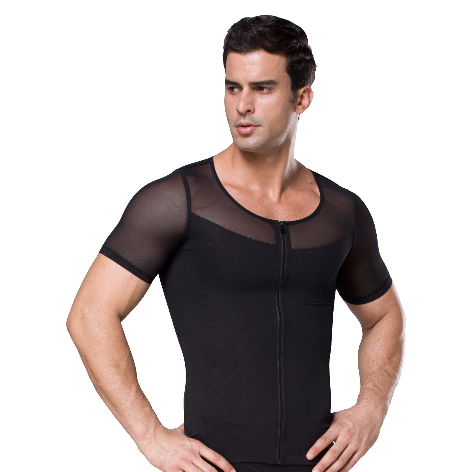 ZEROBODYS W089 180g Mesh Zipper N Hooks Body Shaper Wholesale Magic Shapewear For Men