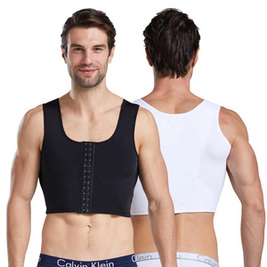 MEISU T013 Post Surgery Liposuction Chest Binder Vest Bodyshaper Compression Breast Slimming Shaper for Mens