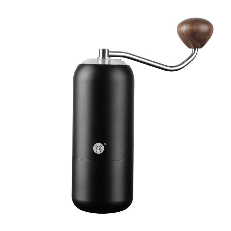 zeroHero Alloy Body Aluminum Branded Manual Coffee Bean With Steel Burr And Walnut Wood Knob Grinder