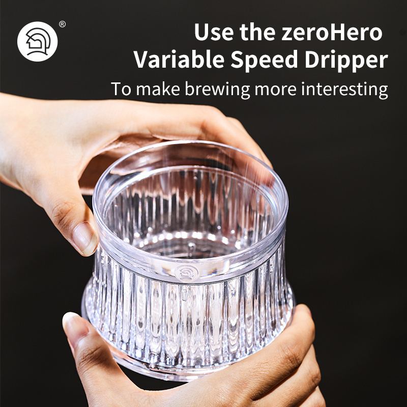 zeroHero Food Grade PCTG Adjustable Speed Reusable Pour Over Coffee Filter Dripper