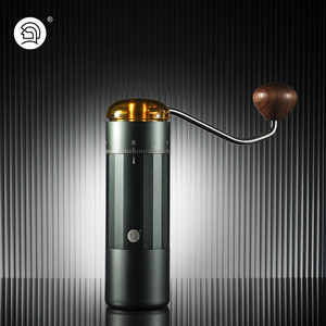 zeroHero seven axis stainless steel titanium-plated conical burr external adjustment dial hand crank manual coffee grinder