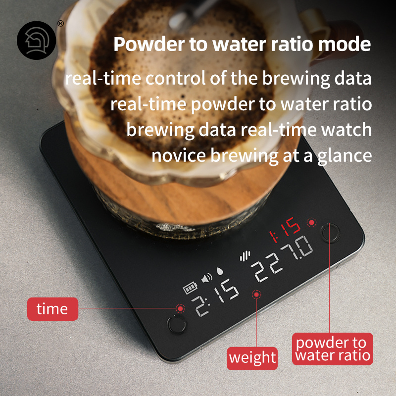 zeroHero 2kg/0.1g Accurate Powder-to-Water Ratio Digital Mini Espresso Coffee Scale