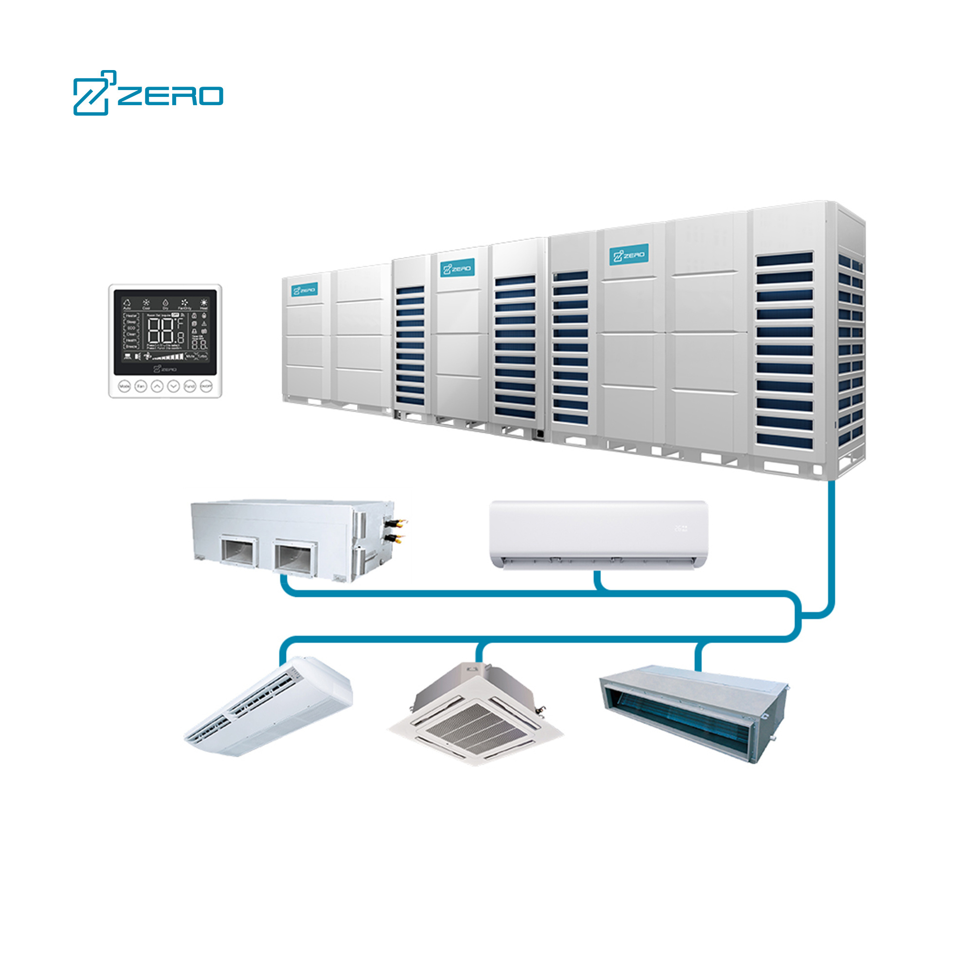 ZERO Air Conditioner Split Ac Vrf Conditioners Compressors Prices Air+Conditioners remote vrf Duct Type Fan Coil Unit