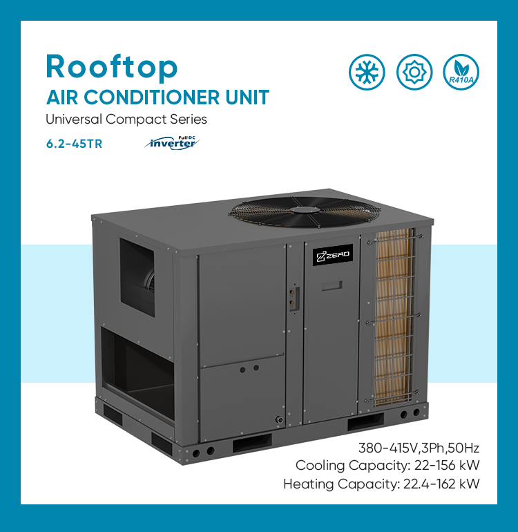 Zero Manufacturing Inverter Package Type Unit Central Air Conditioning HVAC 28 30 Ton Rooftop Air Conditioner