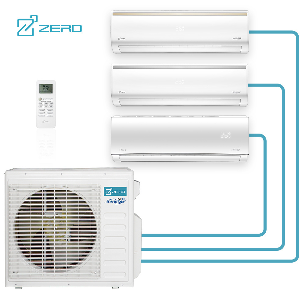 ZERO Z-MAX 30000 Btu Multi Zone System Air Conditioners Universal Cont Heat Pump Inverter Multi Zone Split Air Conditioner