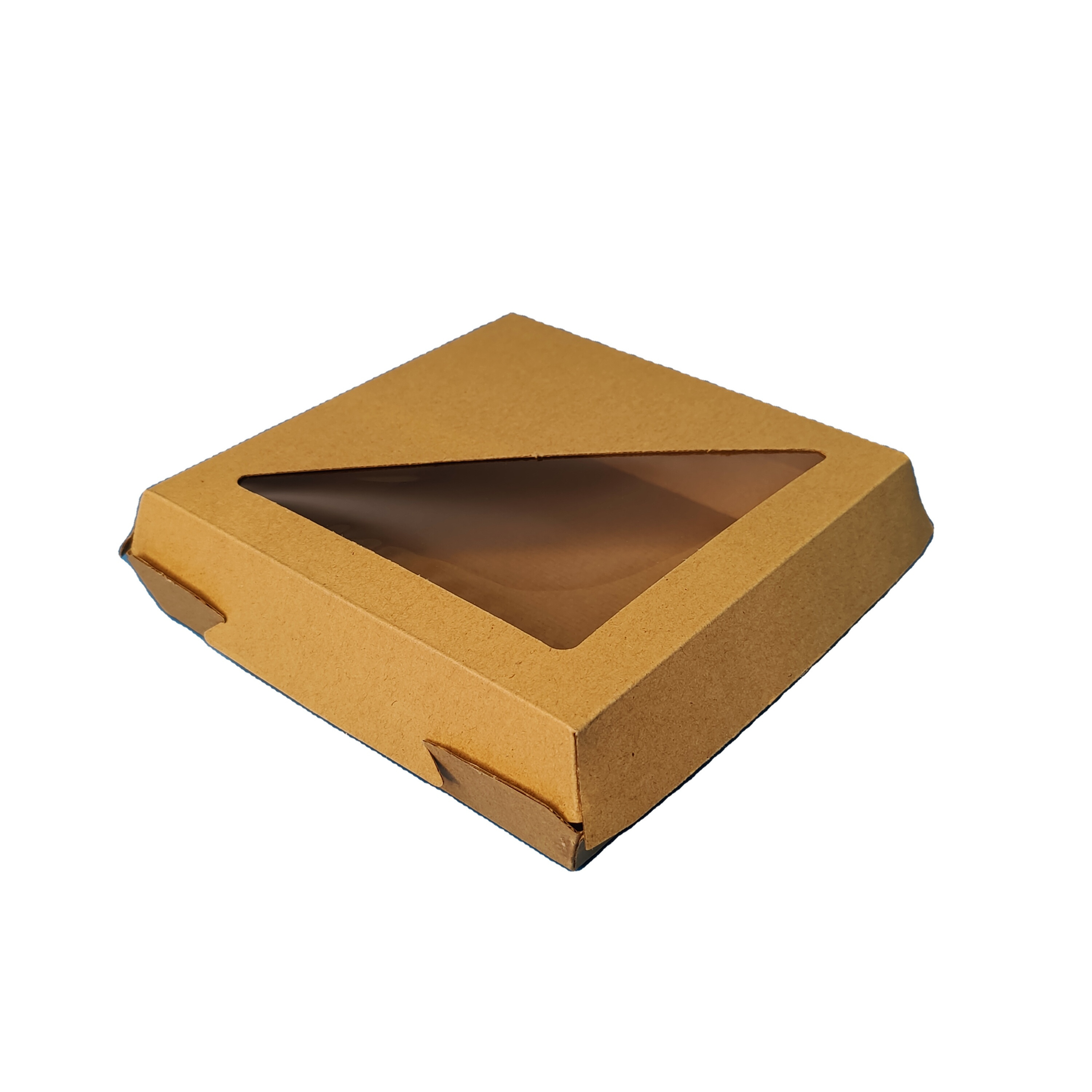 personal pizza corrugated box with transparent PET anti fog window