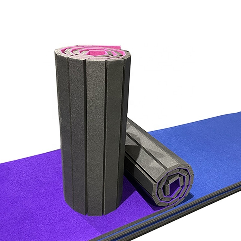 Wholesale Gymnastics Crash Rolled Up Cheerleading Mat Flexible Roll Mat for Home Practice