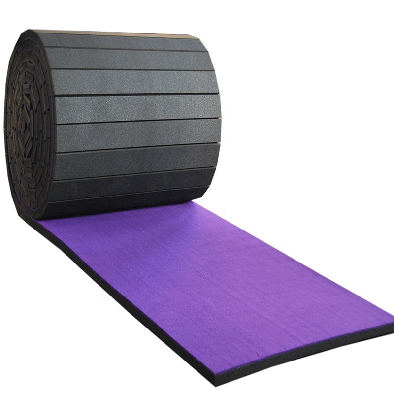 1.83M Width Wholesale Factory Price Flexi Gymnastic Equipment Purple Roll Up Cheerleading Mats