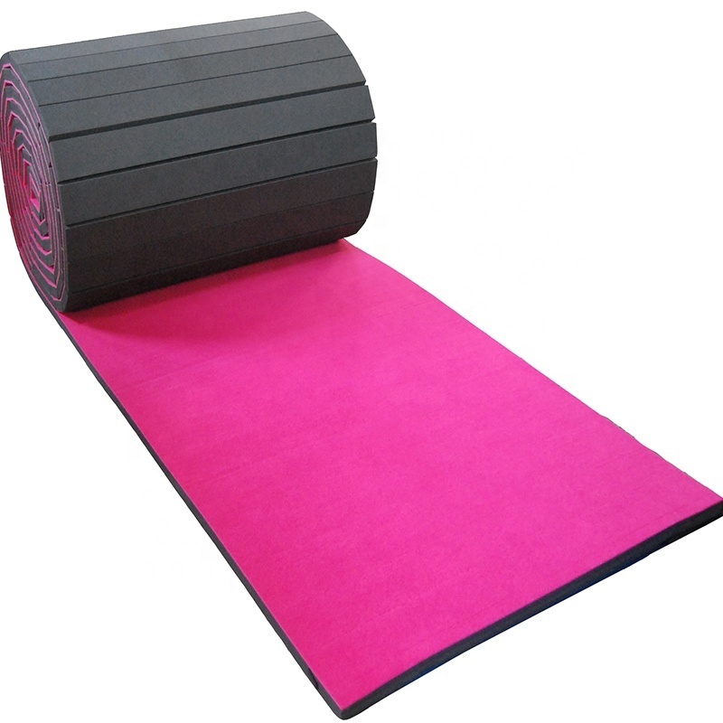 1.83M Width Wholesale Factory Price Flexi Gymnastic Equipment Purple Roll Up Cheerleading Mats