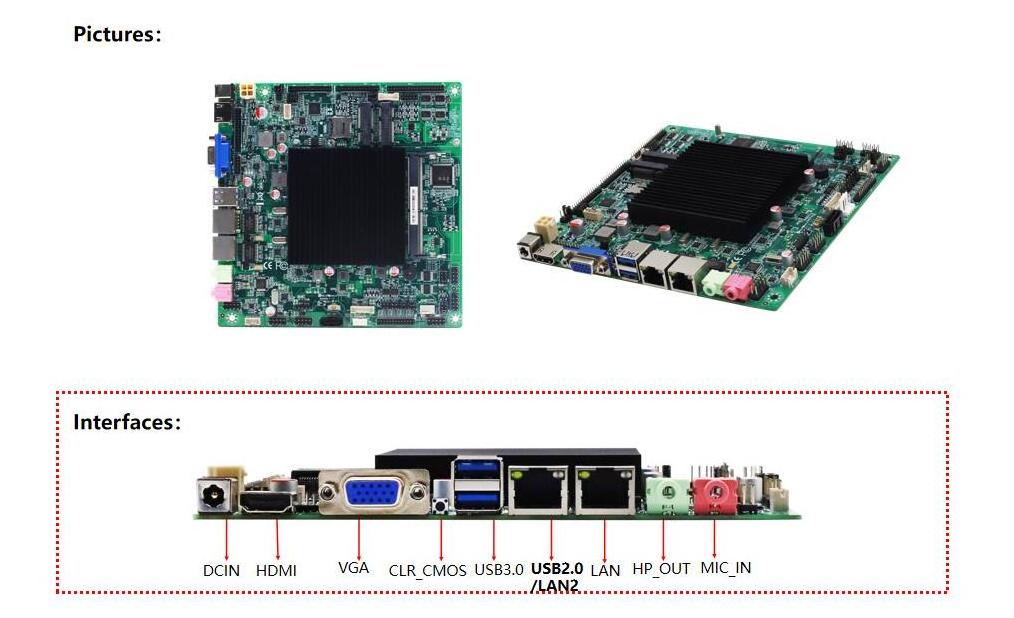 Zeroone 170*170Mm Mini Itx J6412 Ddr4 Hd Video 4K Triple Display Lvds Edp1 Digital Signage Motherboard