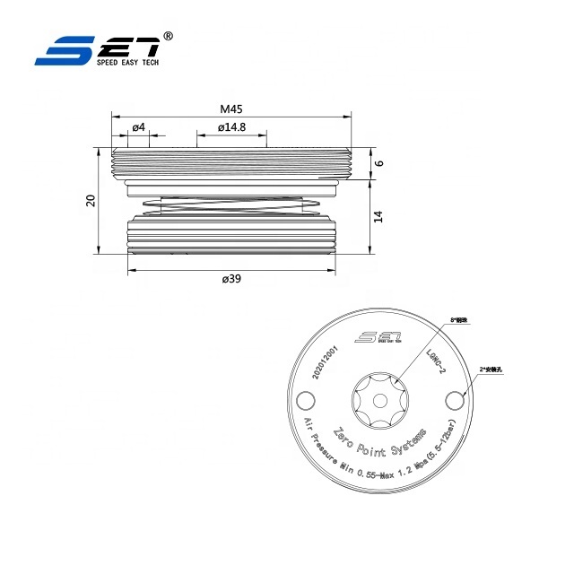 LQNC-2 Clamping Unit Locator Zero Point Positioning System For Automobile Manufacturing And Machine Tool Industry