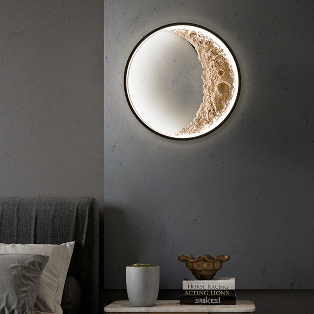 Modern moon wall mount half moon wall light Sconce Led Indoor/outdoor Lighting 3d Moon Wall Lamp Light