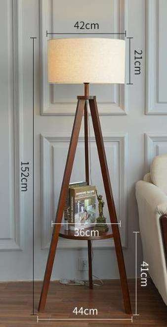 Scandinavian solid wood floor lamp simple modern bedroom vertical tripod steady living room decorative reading floor lamp