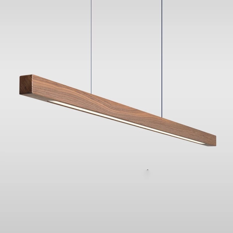 Wooden Led Linear Pendant Light Lamp Wood Hotel Light Fixtures Lighting Hanging Pendant Lamp For Bedroom Restaurant