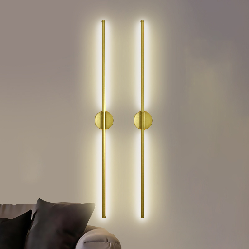 Glod/Black  popular minimalist LED Line Wall Lamp wall light for Living room Bedroom Hotel Corner LED wall lamps