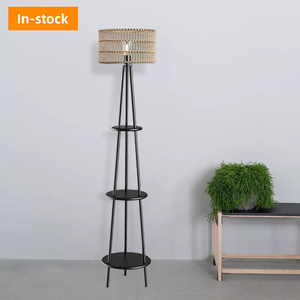 2024 New style Led Floor Lamp With 3 Tier Display Shelves Tripod Standing Corner Floor Lamp For Bedroom Living Room