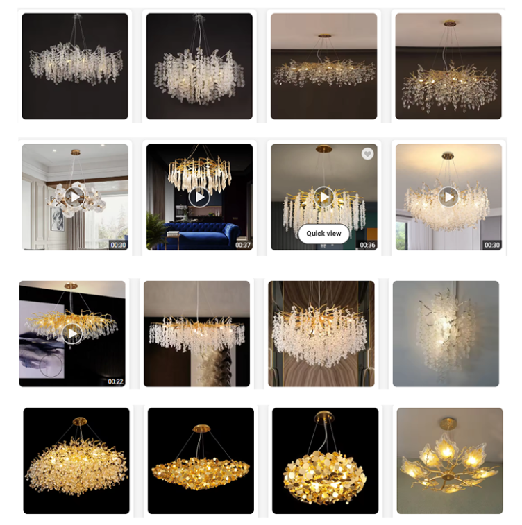 Luxury Hotel Light Fixtures Chandelier Lobby Lighting Pendant Lamp Modern Golden Raindrop Ceiling Chandelier For Living Room