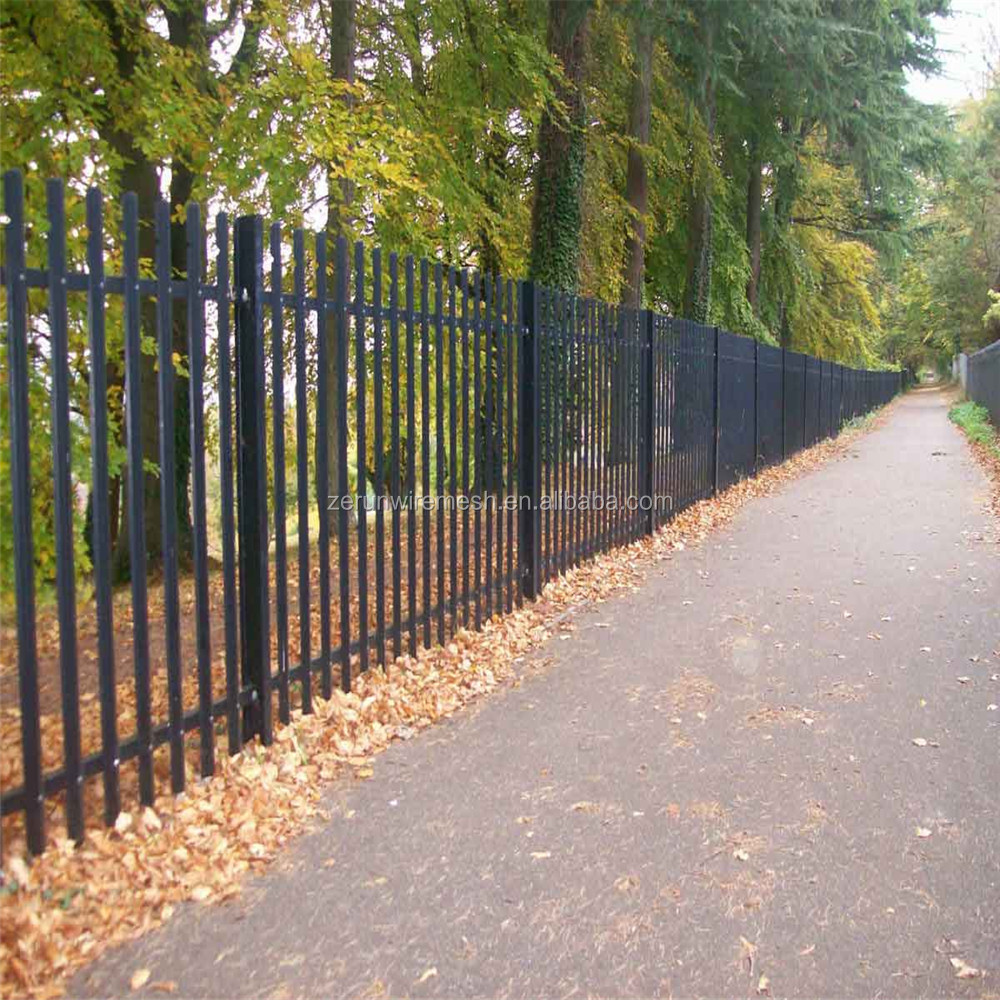 W Profile Single Spike wrought iron iron palisade fence prices