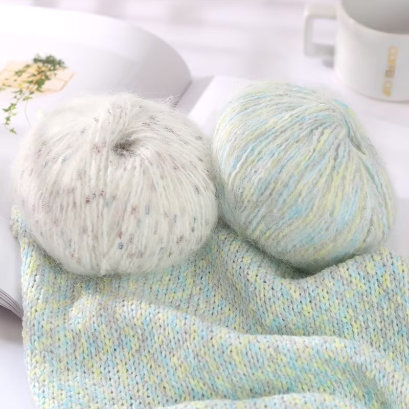 New Design multi color chunky yarn wool mohair nylon blend yarn for knitting blanket