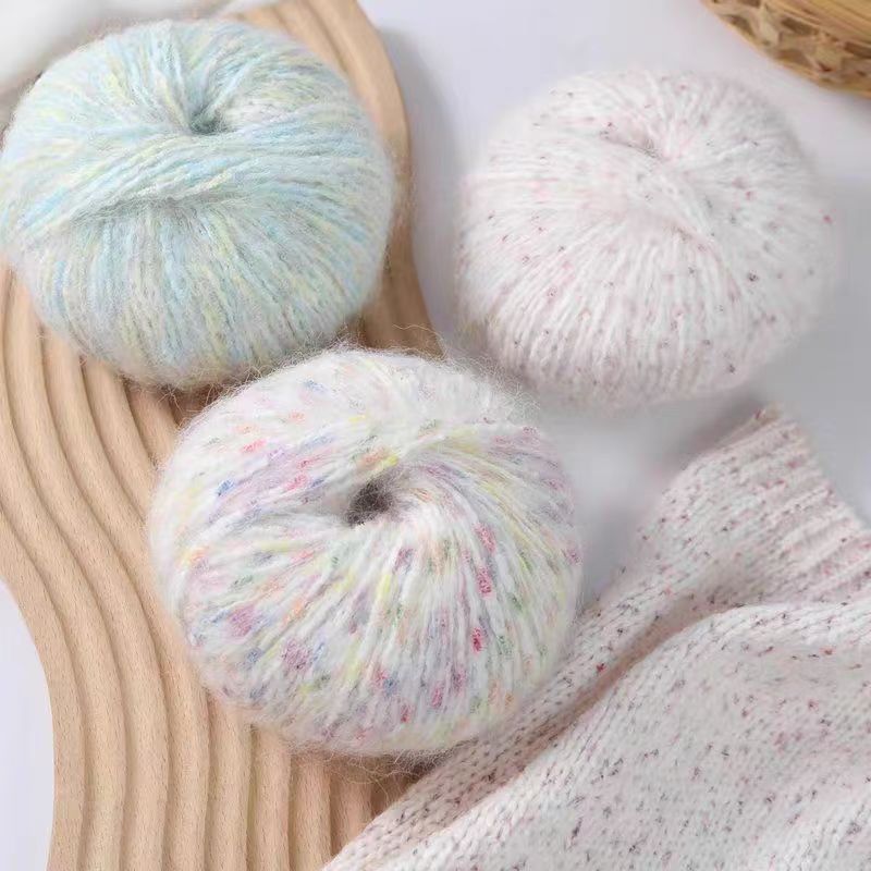 New Design multi color chunky yarn wool mohair nylon blend yarn for knitting blanket