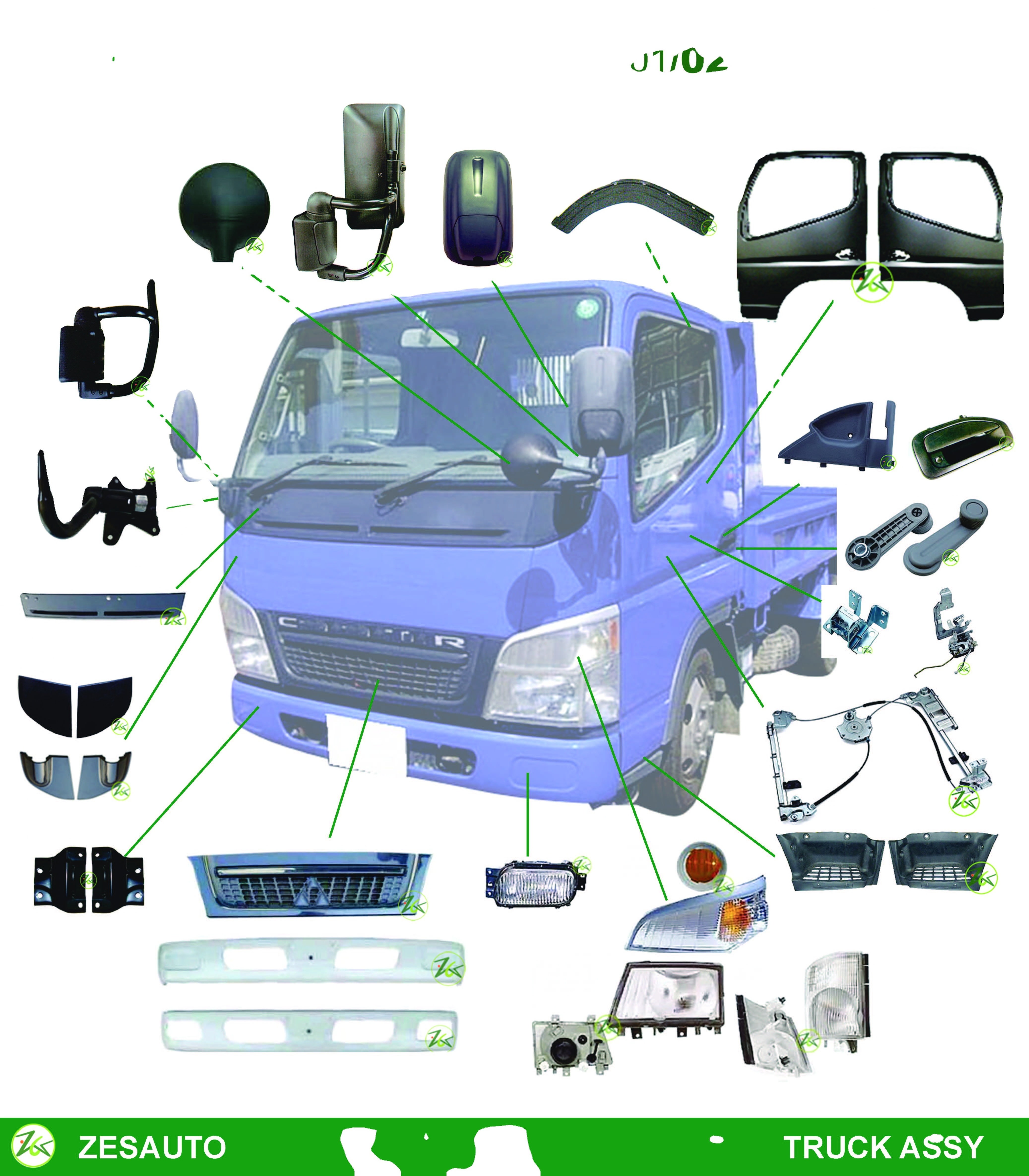 Light Truck body, door, mirror, lamp, engine replacement parts