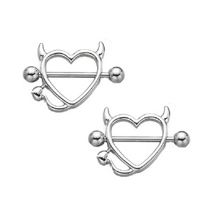 ZESEN Newest style stainless steel nipple piercing jewelry vibrating nipple piercing body jewelry non piercing sexy nipple ring