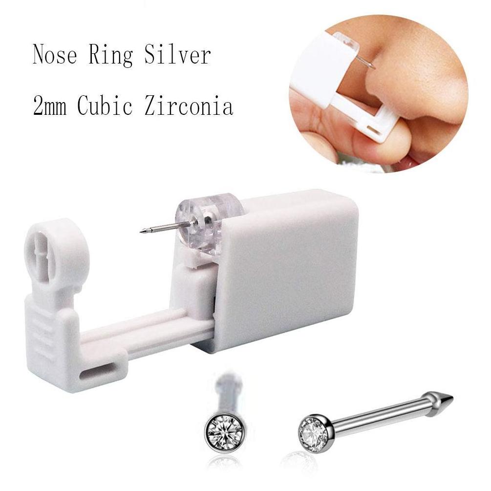 Disposable Safe Sterile Piercing Unit For Self Nose Piercing Gun, Nose Stud Piercing Kit Tool with Free Nose Rings