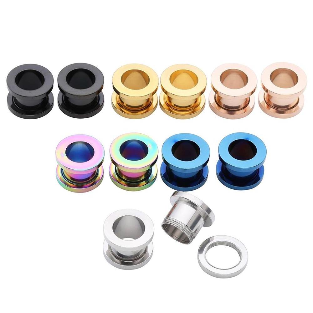 zesen brand Stainless Steel Pulley Metal Ear Expansion Gauge Stretcher Flesh Tunnel Plug Ears Piercings Jewelry