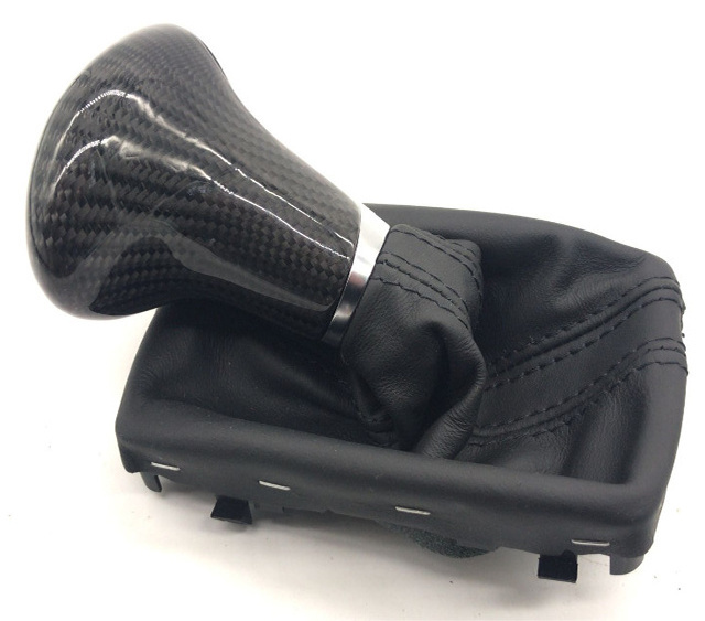 Carbon Fiber Shift Knob Stronic Gear Shift Knob Shift Lever Handball with Dust Cover for Audi* A4 A5 A6 Q3 Q5 Q7