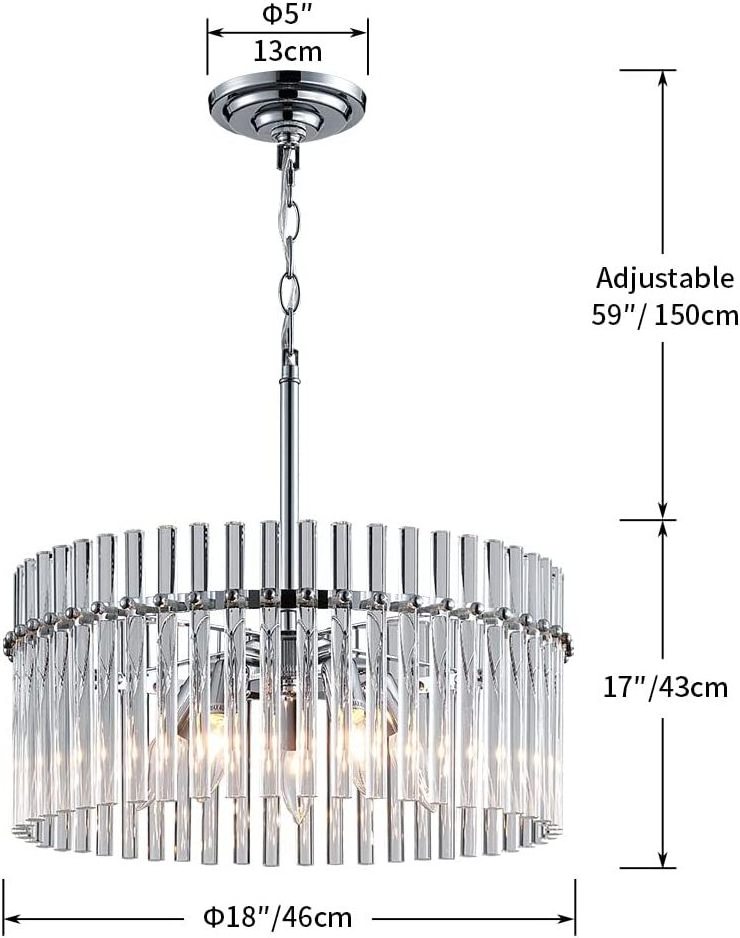 Modern Crystal Chandelier Elegant Pendant Light Farmhouse chandelier Pendant Light Fixture for Dining Room Bedroom Living Room