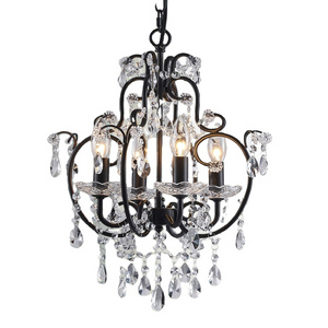 Saint Mossi 4-Lights Crystal Chandelier K9 Black farmhouse Chandelier Light Fixture