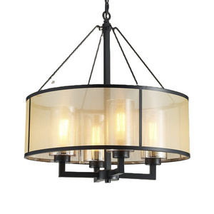 Saint Mossi 4-Lights Modern Chandelier Drum Chandelier Light Fixture,Retro Pendant Lighting Fixture