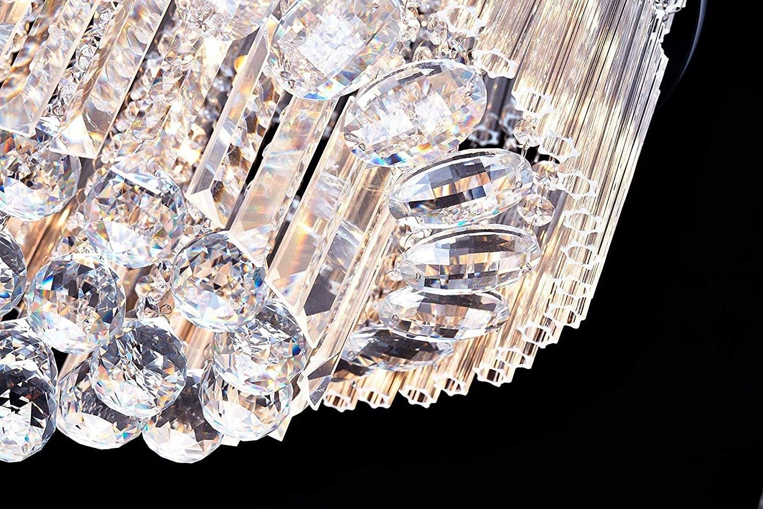 9 G9 Bulbs Required H12 X D18 Saint Mossi Chandelier Modern K9 Crystal Raindrop Chandelier Lighting Flush Mount