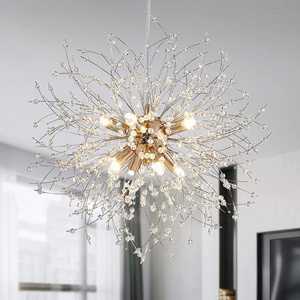 Dandelion Chandelier Crystal Chandeliers Firework Chandelier Stainless Steel Pendant Light for Bedroom Dining Room Foyer Hallway